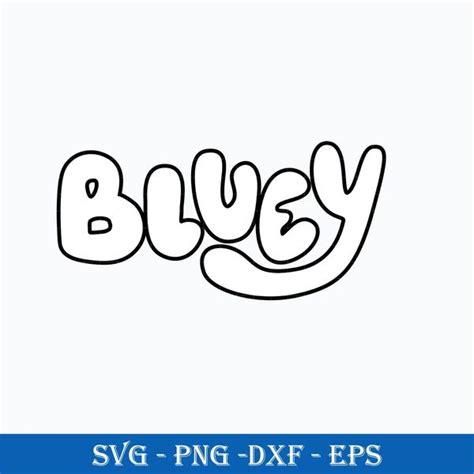 Logo Bluey Outline SVG, Bluey SVG, Cartoon SVG, PNG, DXF, EP - Inspire Uplift | Outline, Word ...