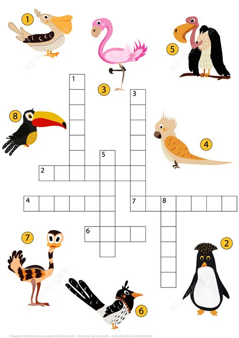 Printable Bird Puzzles - Printable Crossword Puzzles