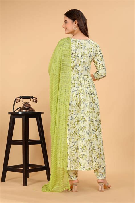 Shop now Lime green Alia cut kurti set at - IndiFeels Australia