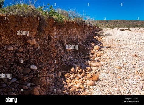 Erosion In Dry River Bed Stock Photo - Alamy