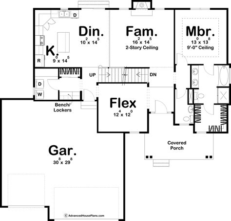 the floor plan for this house shows the living area, dining room and kitchen areas