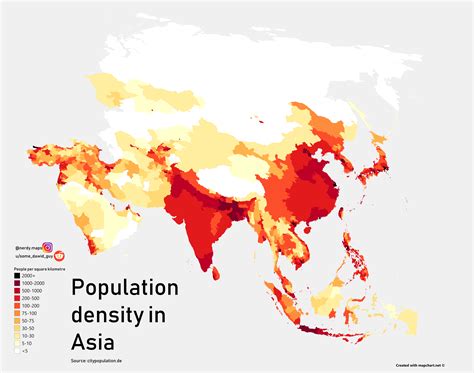 Population density in Asia [OC] : r/MapPorn