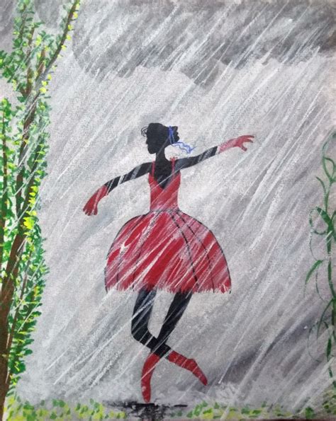 Buy Dancing girl in rain Handmade Painting by MAMTA DUTTA. Code:ART_6037_34967 - Paintings for ...