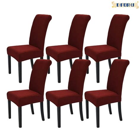 Dining Room Chair Covers Set of 6 Stretch Slipcovers Parsons Chairs Covers Kitchen Chair Covers ...