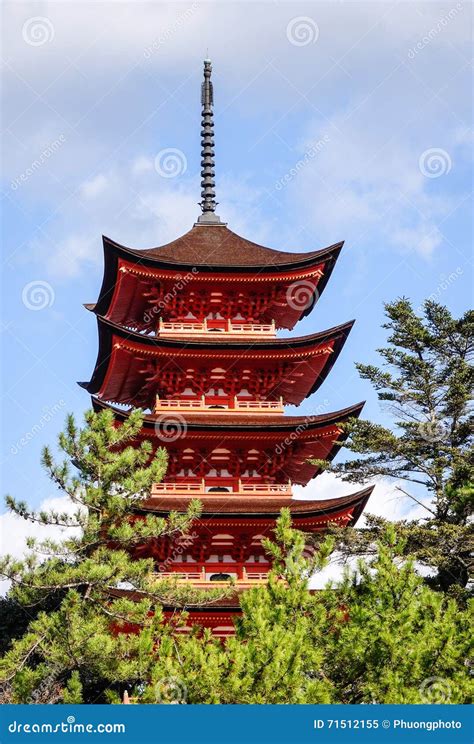 The Main Tower of Itsukushima Shrine in Hiroshima, Japan Stock Image - Image of itsukushima ...