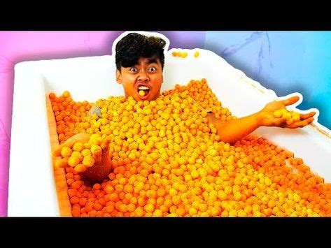 FLUFFY SLIME BATH CHALLENGE! - YouTube | Cheese ball, Guava juice, Cool experiments