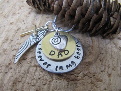 Memorial Necklace//dad Memorial//mom Memorial//hand Stamped - Etsy