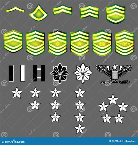 US Army rank insignia stock vector. Illustration of enlisted - 8820849