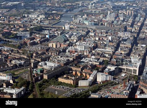 aerial view of the Glasgow city centre skyline towards the Station Stock Photo: 162670157 - Alamy