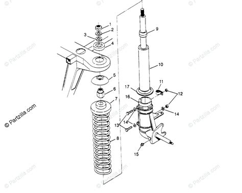 Polaris ATV 1995 OEM Parts Diagram for Strut Assembly Trail Boss | Partzilla.com