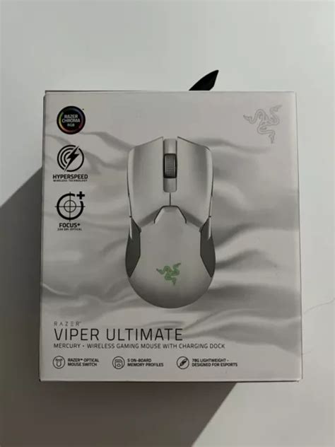 RAZER VIPER ULTIMATE White Wireless Gaming Mouse & RGB Charging Dock £ ...