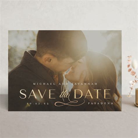 "Sophisticate" - Foil-pressed Save The Date Cards in Diamond by Leah Ragain. in 2020 | Foil save ...