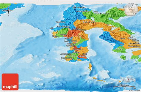 Political Panoramic Map of South Sulawesi