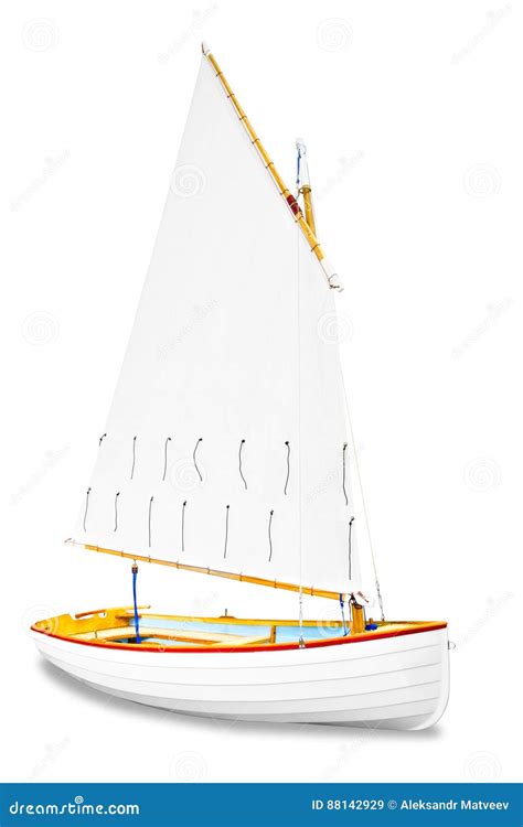 Sailboat Under The White Background Stock Image - Image of boat, sport ...