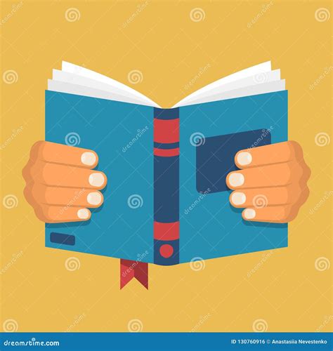 Book holding in hand stock vector. Illustration of library - 130760916