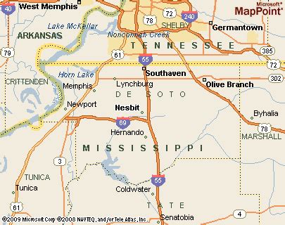 Nesbit, Mississippi Area Map & More