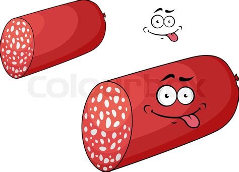 Cartoon italian salami sausage | Stock vector | Colourbox