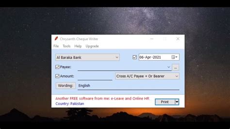 Free software to print on Bank Cheques All the Countries - YouTube