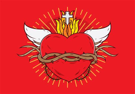 Free Sacred Heart Vector 111145 Vector Art at Vecteezy