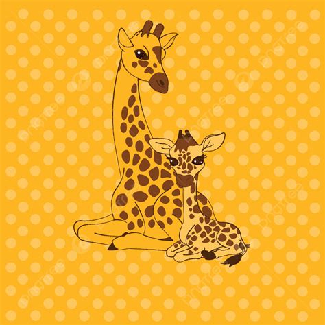 Mother Giraffe And Baby Giraffe Place Card Vector Design Child Photo ...