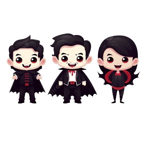 Cute Flat Halloween Character Kids On Vampire Dracula Costume ...