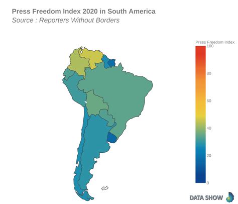 Press Freedom Index 2020 in South America DataViz