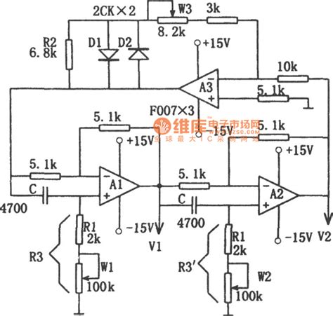 Circuit of Sine wave Oscillator with Ajustable Frequency and Constant ...