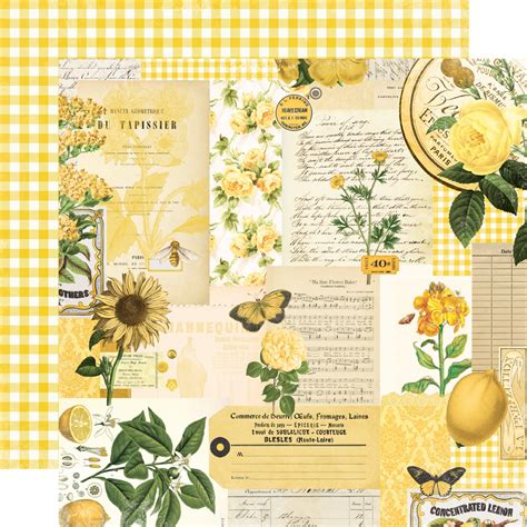 Yellow Collage Color Palette Color Palette Simple Vintage Essentials Color Palette 12x12 Paper ...