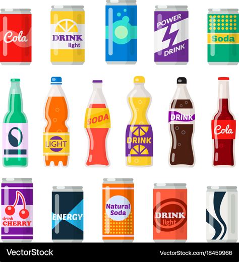 Soft drinks bottles Royalty Free Vector Image - VectorStock