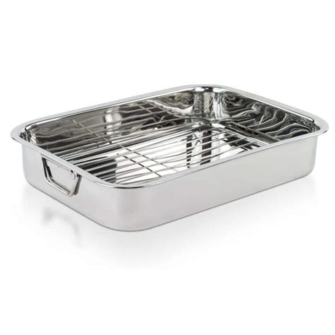 Stainless Steel Roasting Pan with Rack MW3553 - The Home Depot