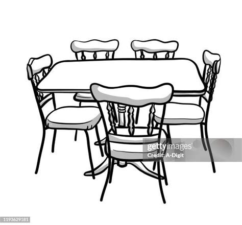 Dining Table White Background Drawing Photos and Premium High Res ...