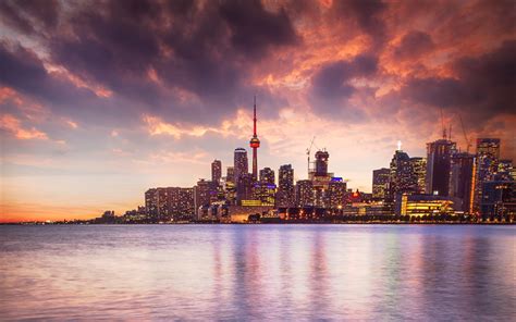 Download wallpapers 4k, Toronto, sunset, canadian cities, Canada ...