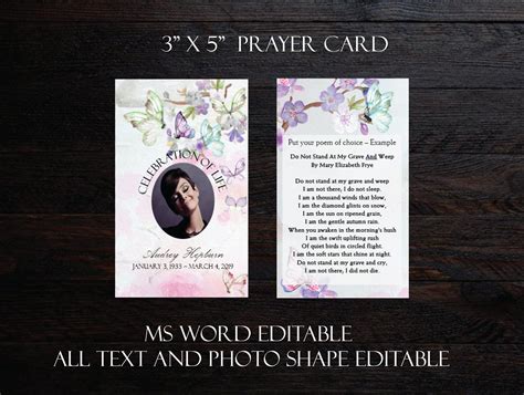 Funeral Prayer Cards Templates