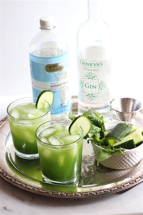 Cucumber Mint Cocktail | Dietitian Debbie Dishes