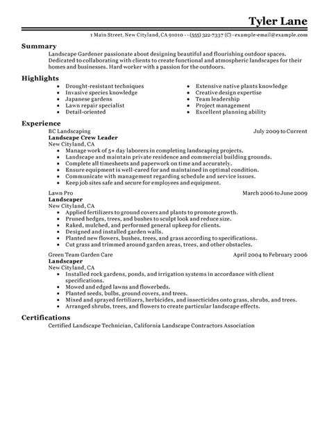 Best Landscaping Resume Example | LiveCareer