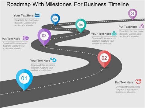 Roadmap With Milestones For Business Timeline Flat Powerpoint Design | PPT Images Gallery ...