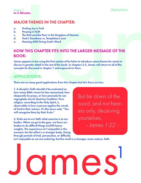 Summary of James 1 in 5 Minutes — 2BeLikeChrist