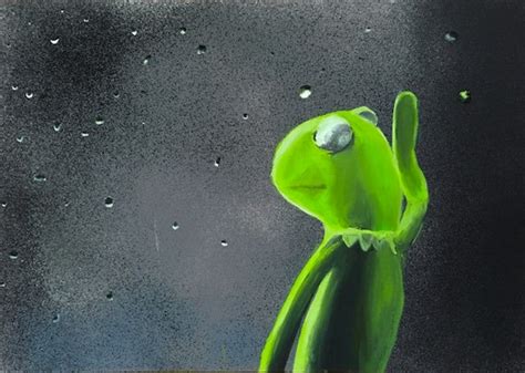 Kermit the Frog Sad Meme Poster/canvas of Original Oil - Etsy