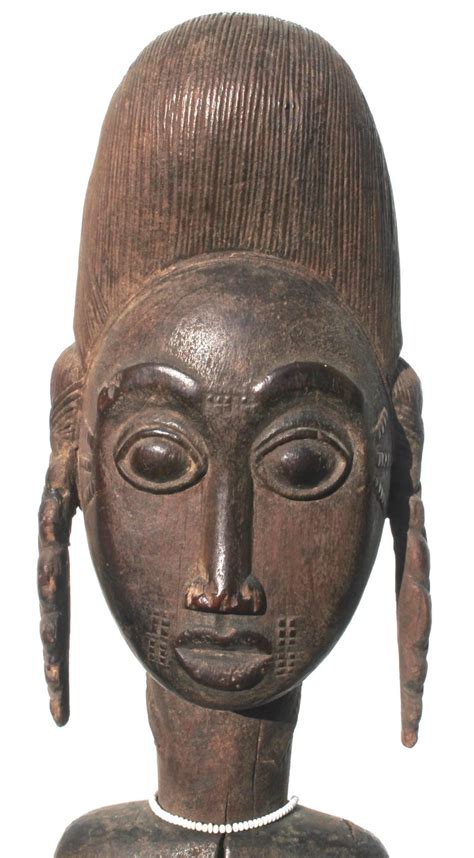 Baule Female Carved Wood Figure, African Sculpture Sotheby's Provenance For Sale at 1stDibs