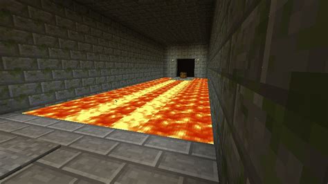 Lava pit crossing with activated piston pathway [Pixel3] Minecraft Project