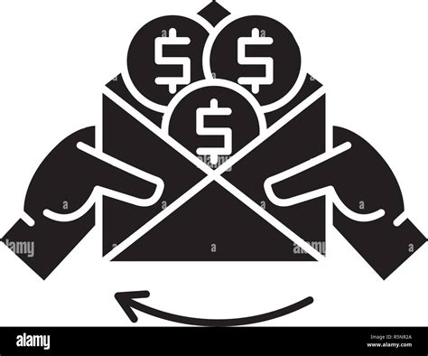 Cash payments black icon, vector sign on isolated background. Cash payments concept symbol ...