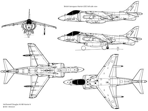 McDonnell Douglas AV-8B Harrier II Blueprint - Download free blueprint ...