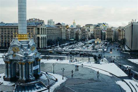 Independence Square Kiev Ukraine Winter Editorial Photo - Image of kyiv ...