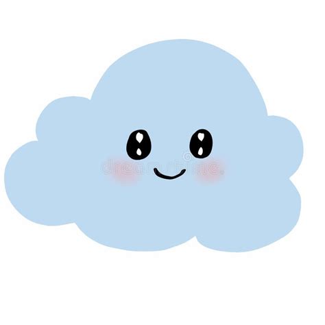 Cute Clouds Illustration Cartoon Drawing and White Background and White ...