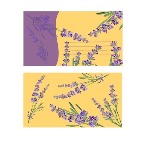 Set invitation cards with flower frame Lavender 12858940 Vector Art at Vecteezy