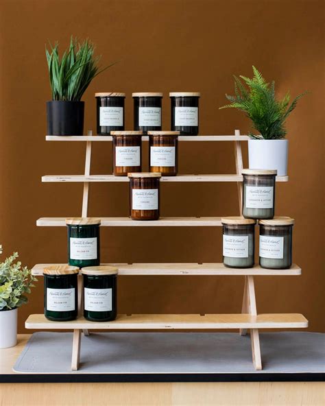 clean simple modern | Candle shelf, Candle displays, Vendor displays