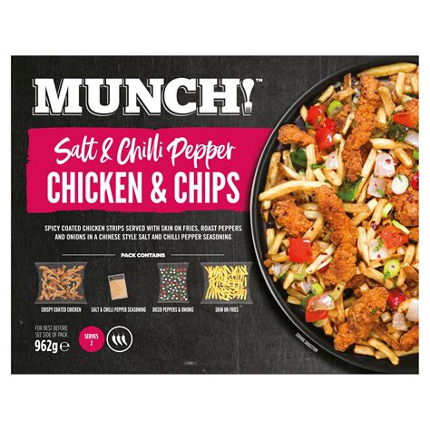 Munch! Salt & Chilli Pepper Chicken & Chips 962g | Iceland Foods