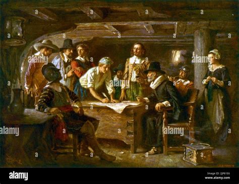 The Mayflower Compact 1620 cph.3g07155 Stock Photo - Alamy