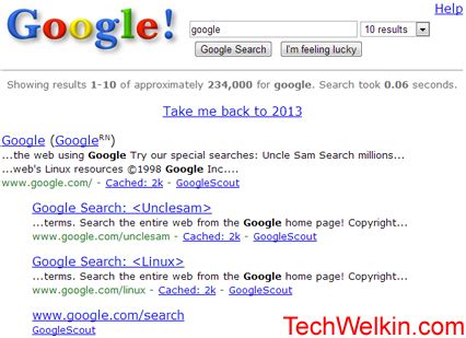 Google in 1998: View How Google Looked Back Then