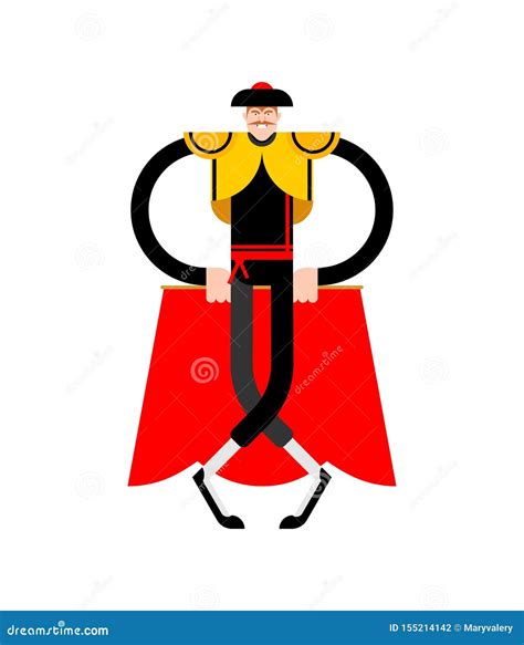 Matador Isolated. Bullfighter Cartoon Stock Vector - Illustration of ...